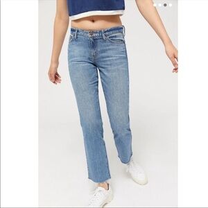 BDG slim straight low rise raw hem jeans